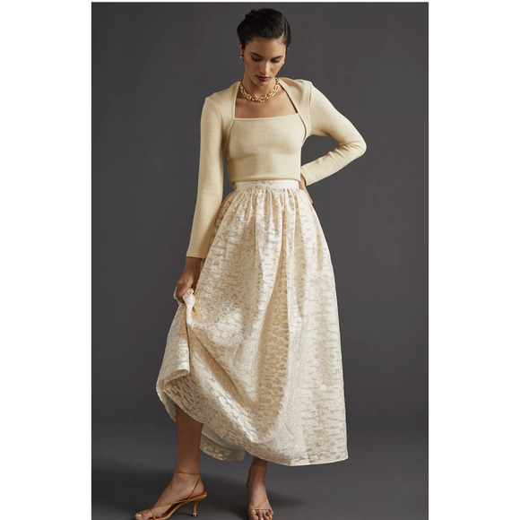 NWT Anthropologie Pankaj & NidhiBurnout Maxi Skirt -Large